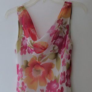 Fuchsia Pink White Floral Sundress Junior Size 5/6